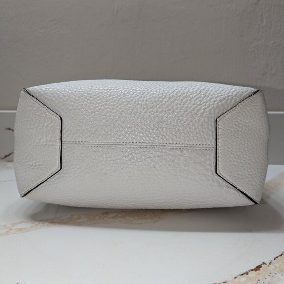 Coach white pebbled leather satchel with crossbody strap. EUC! - Picture 9 of 9